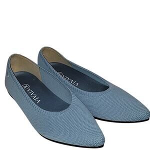 Vivaia Aria 5° Pointed-Toe Ballet Flats, Denim Blue, 37